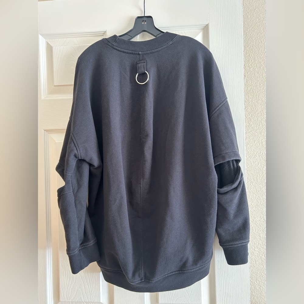Tibi Cocoon Crewneck Black Cotton Sweatshirt Size S $295 - Picture 11 of 11